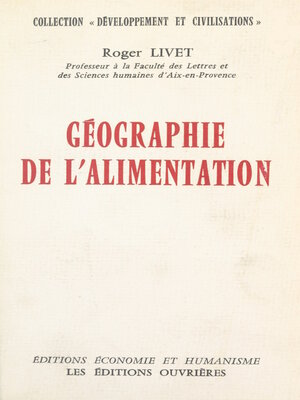 cover image of Géographie de l'alimentation